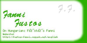 fanni fustos business card